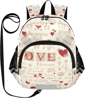 Abstract Love Theme Little Kid Toddler Backpack Baby Boys Girls Kindergarten Pre School Bags Cute Cartoon Backpacks for children