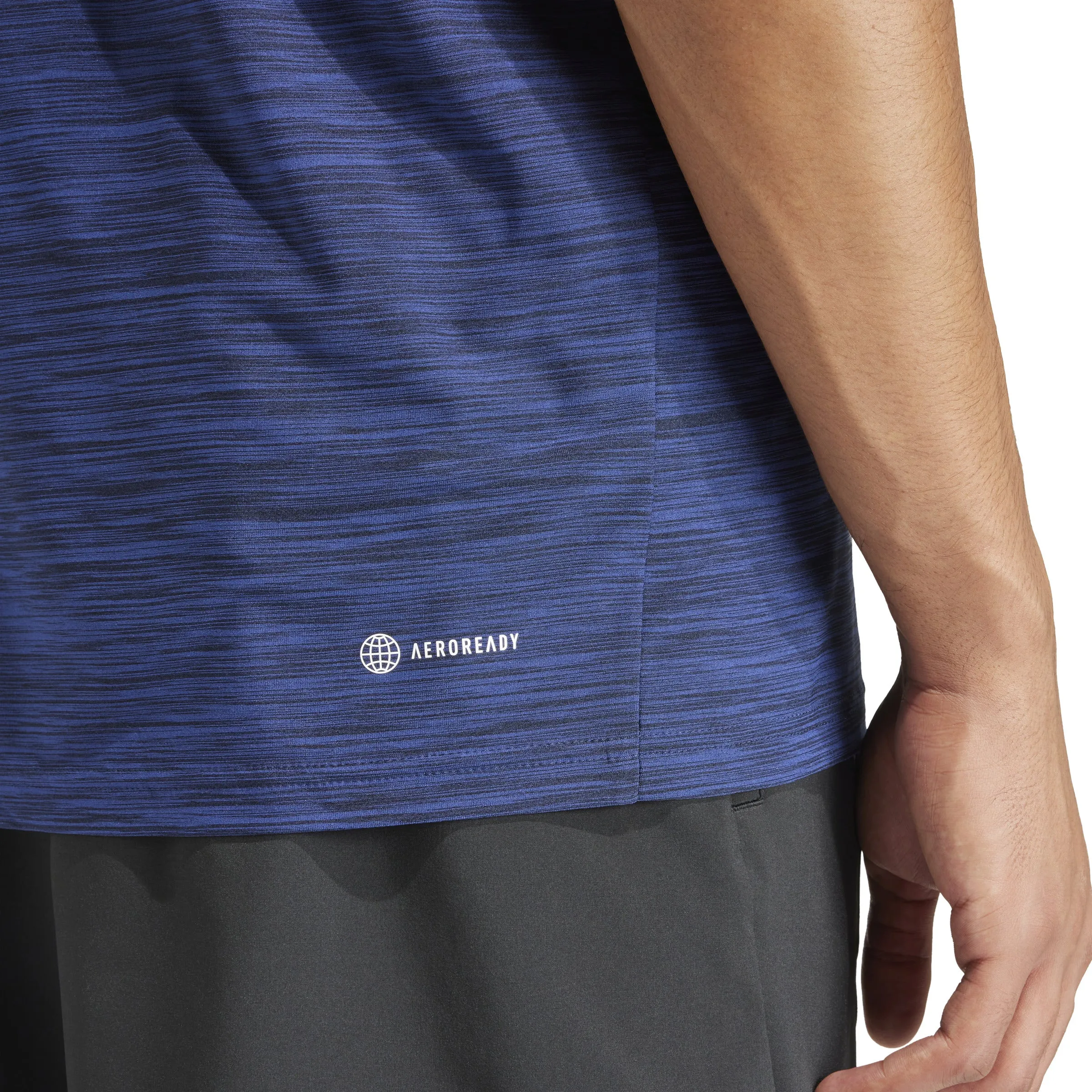 Adidas Mens Training Essentials Stretch Training T-Shirt - Dark Blue/Black/White