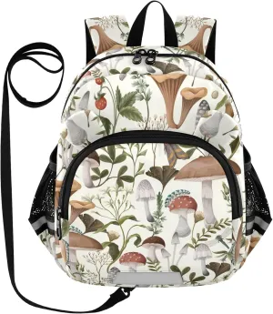 Autumn Mushrooms Brown Little Kid Toddler Backpack Baby Boys Girls Kindergarten Pre School Bags Cute Cartoon Backpacks for children