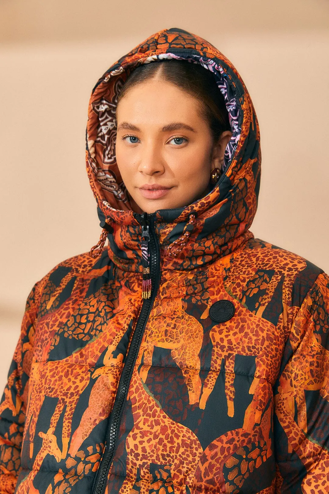 Black Sweet Mermaids Reversible Puffer Jacket