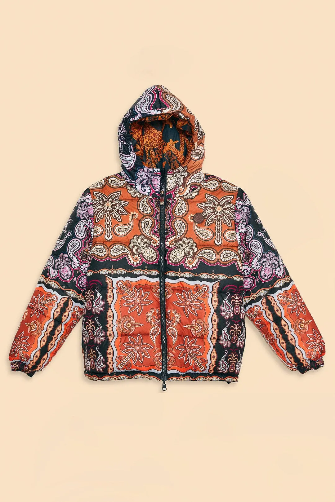 Black Sweet Mermaids Reversible Puffer Jacket