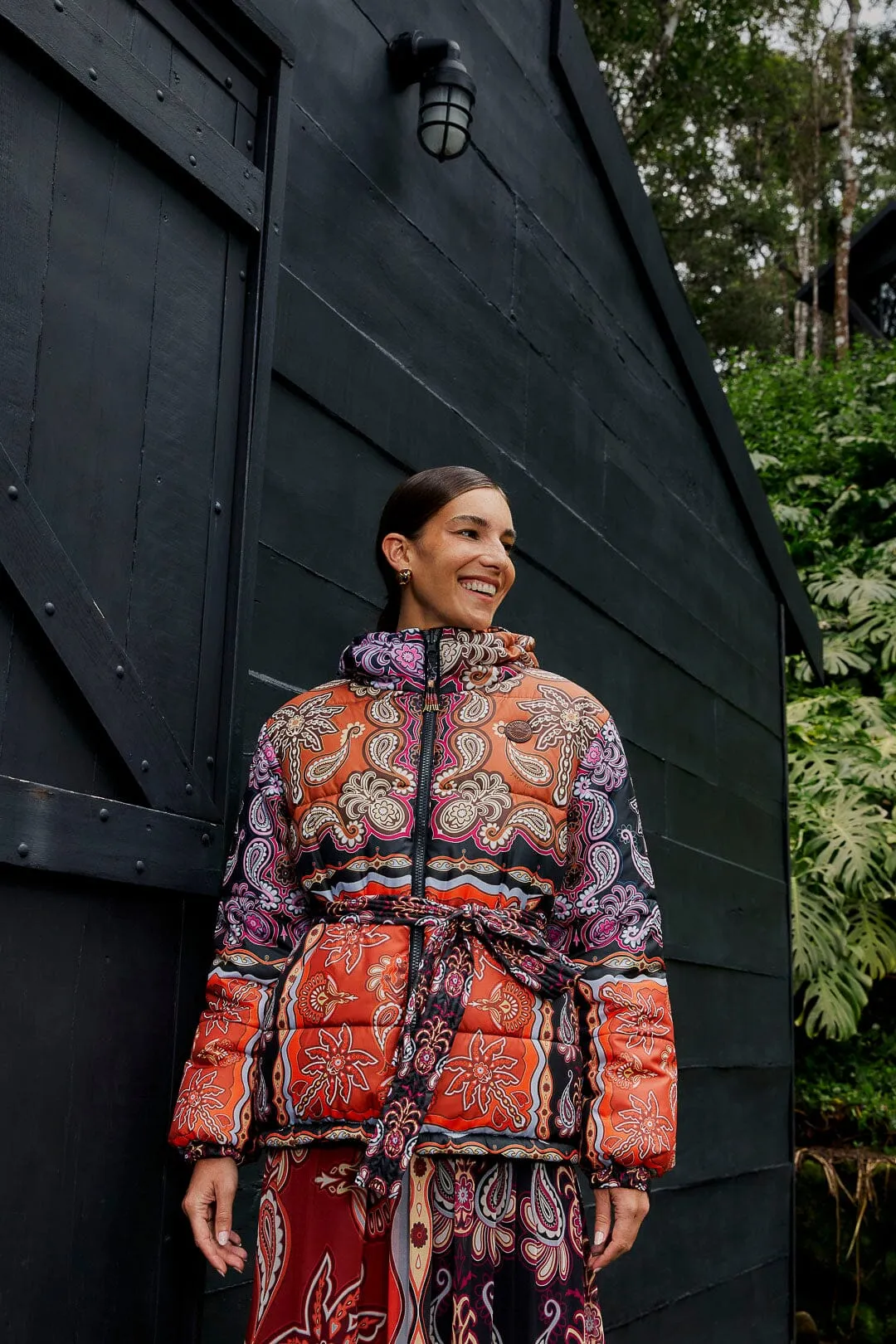 Black Sweet Mermaids Reversible Puffer Jacket