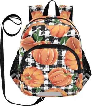 Black White Gingham Little Kid Toddler Backpack Baby Boys Girls Kindergarten Pre School Bags Cute Cartoon Backpacks for children