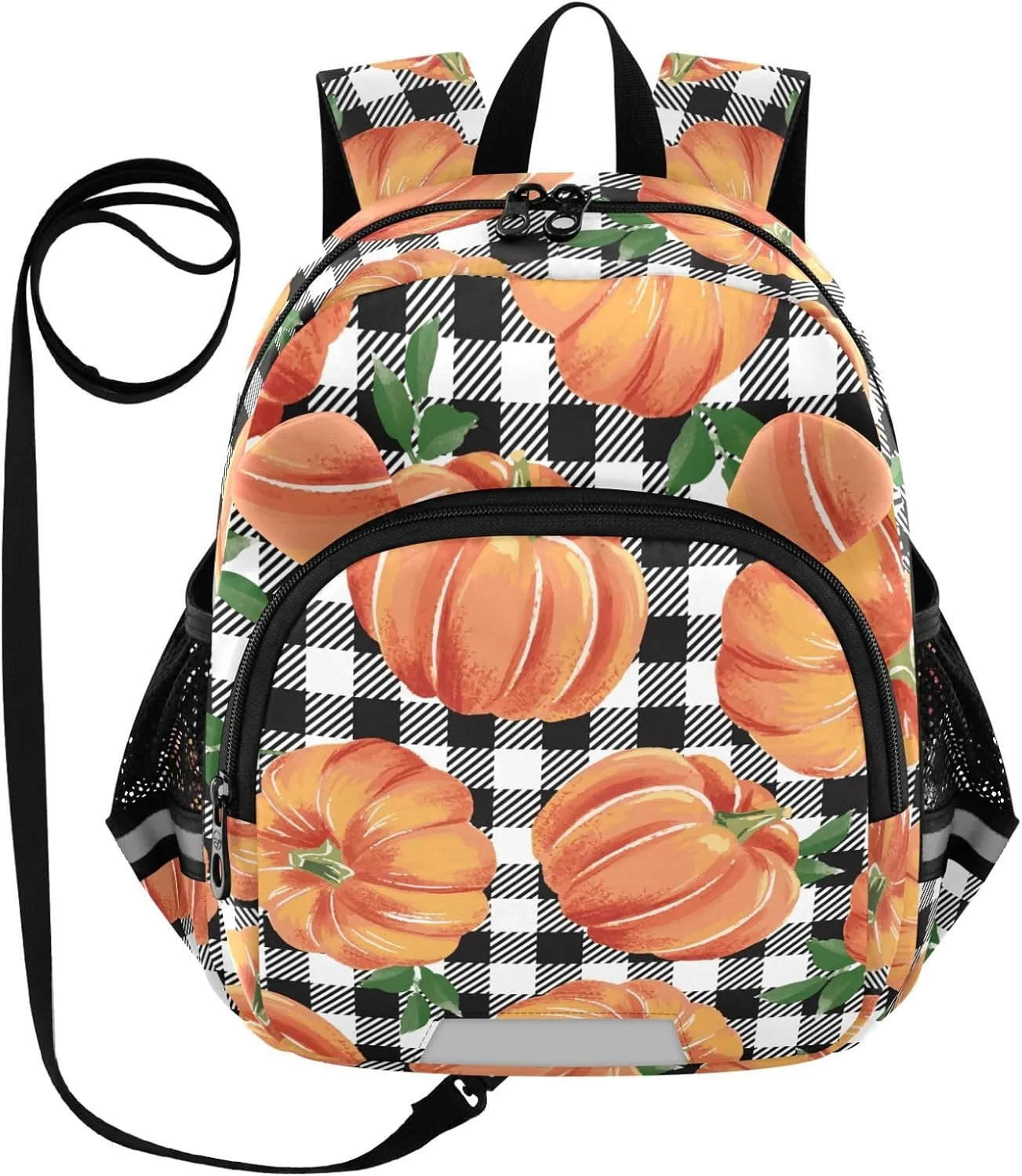 Black White Gingham Little Kid Toddler Backpack Baby Boys Girls Kindergarten Pre School Bags Cute Cartoon Backpacks for children