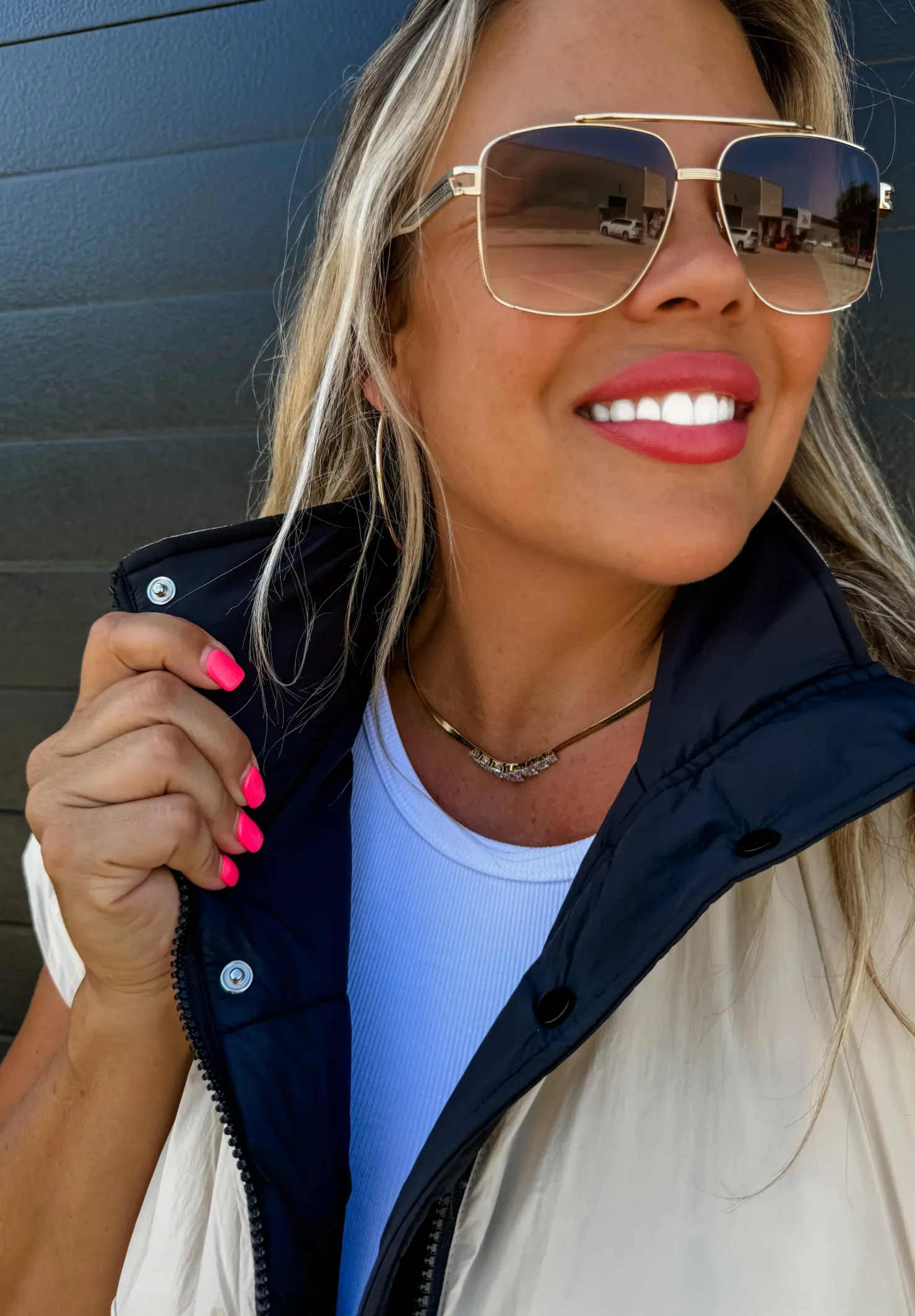 Black/Ivory MADDOX REVERSIBLE PUFFER VEST