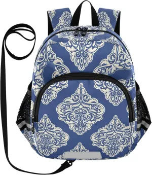 Blue Flower Ornament Little Kid Toddler Backpack Baby Boys Girls Kindergarten Pre School Bags Cute Cartoon Backpacks for children
