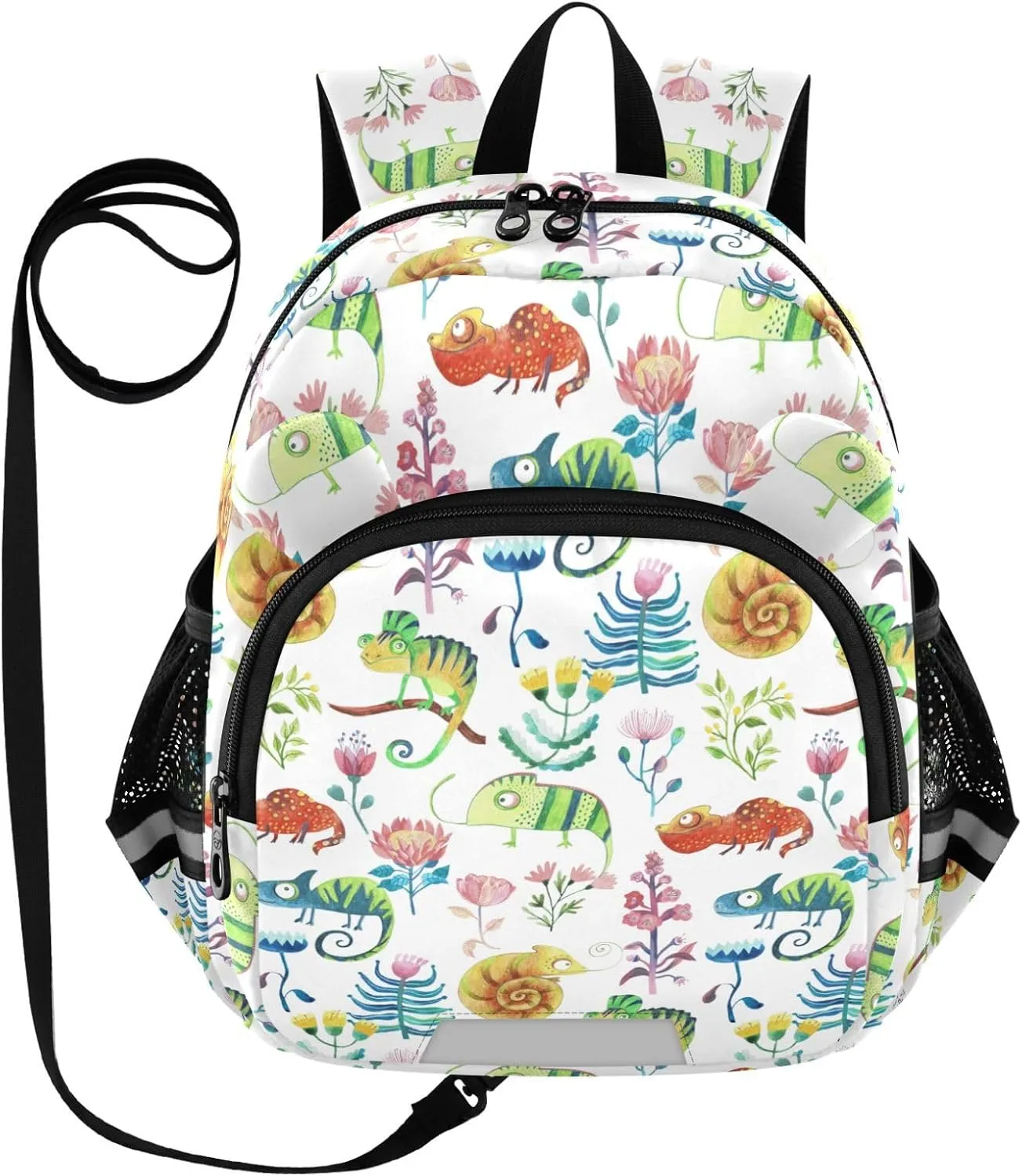 Botanical Chameleon Watercolor Little Kid Toddler Backpack Baby Boys Girls Kindergarten Pre School Bags Cute Cartoon Backpacks for children