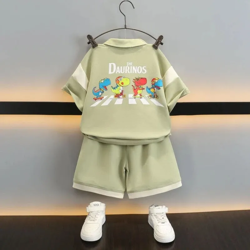 Boys Relaxed-Fit Polo Tee With Shorts