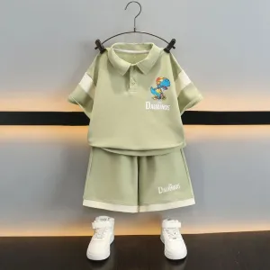 Boys Relaxed-Fit Polo Tee With Shorts