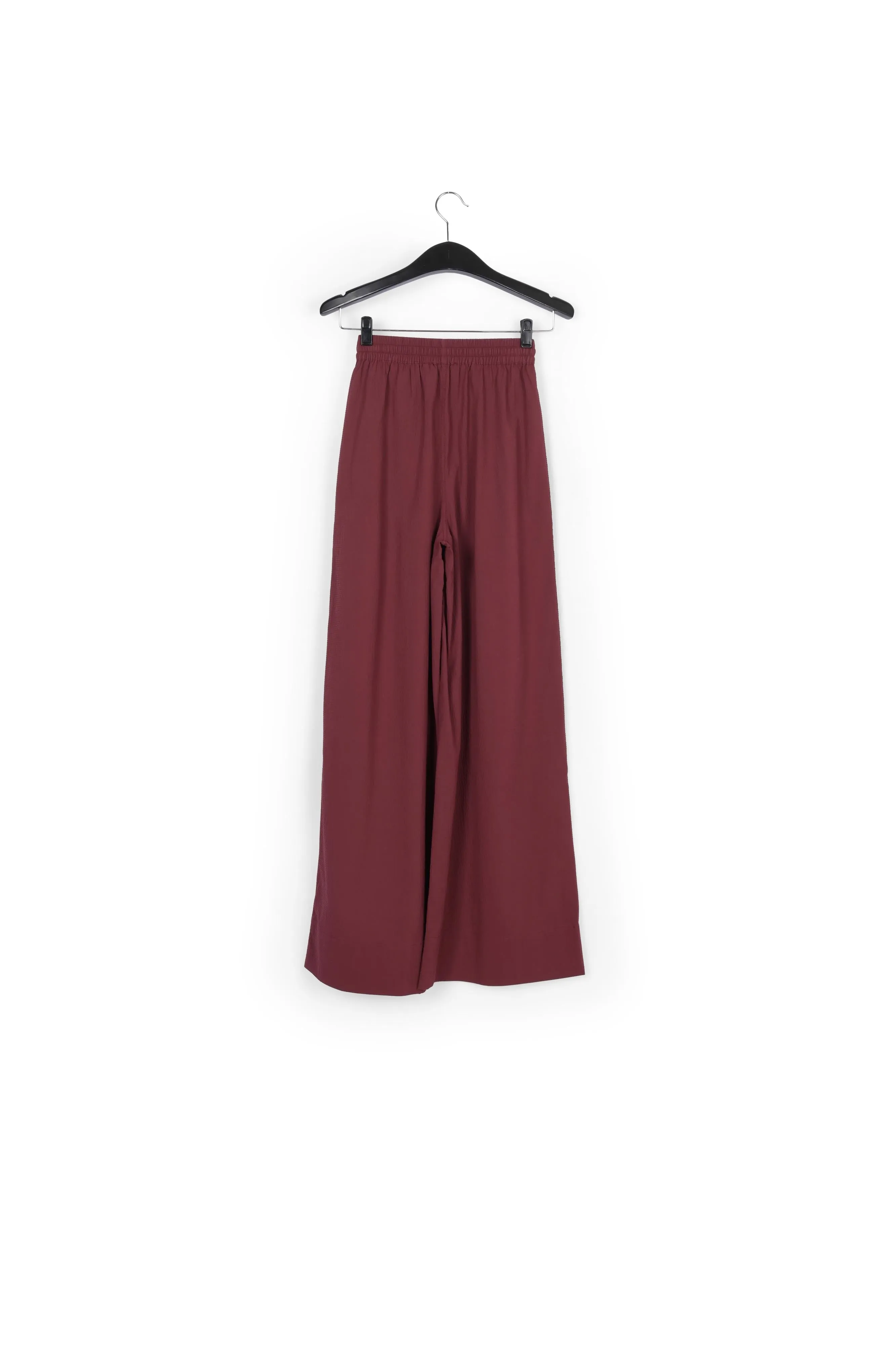 Burgundy wide-leg track pants