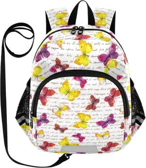 Butterflies and Handwritten Little Kid Toddler Backpack Baby Boys Girls Kindergarten Pre School Bags Cute Cartoon Backpacks for children
