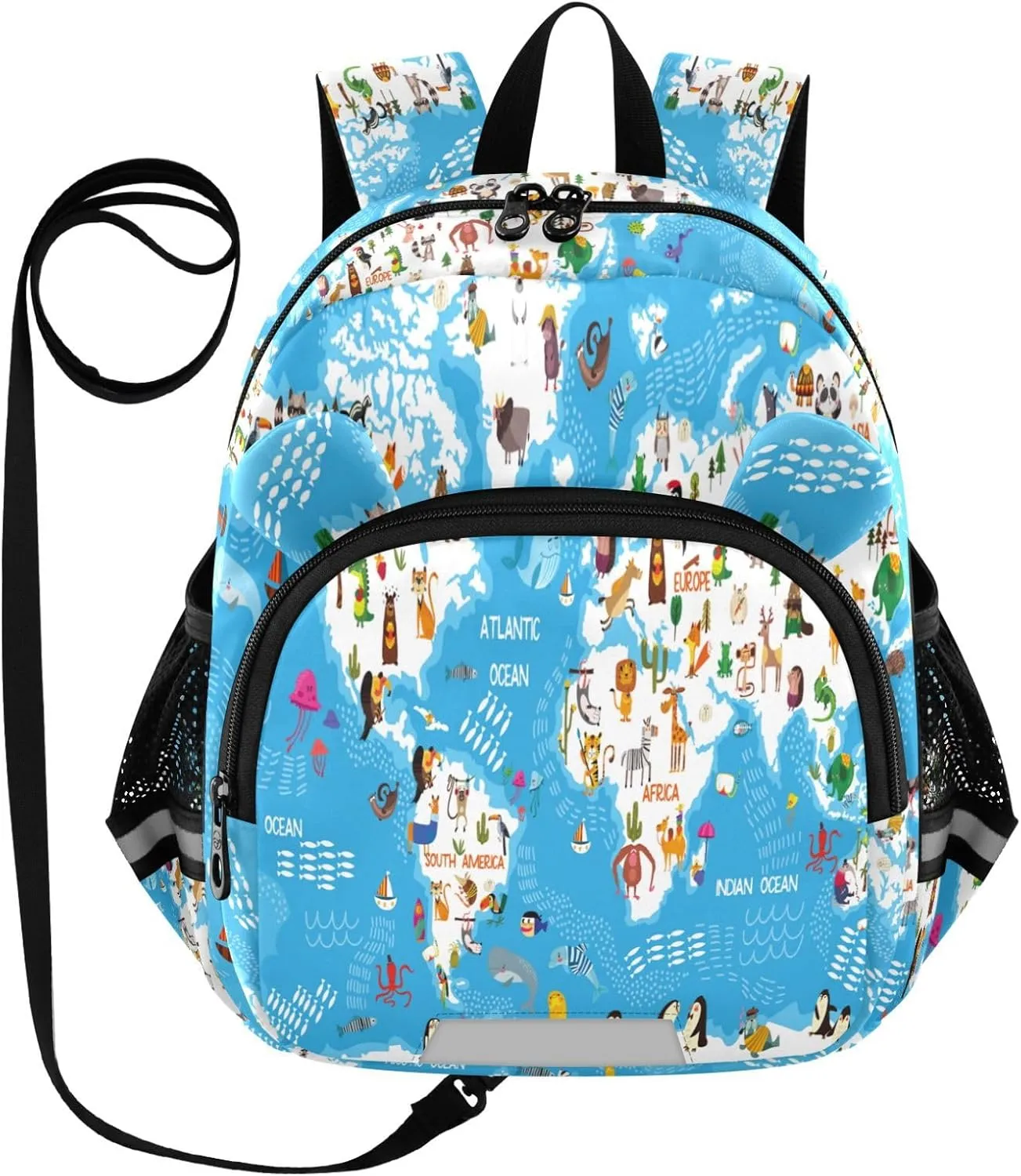 Cartoon Animal World Map Little Kid Toddler Backpack Baby Boys Girls Kindergarten Pre School Bags Cute Cartoon Backpacks for children