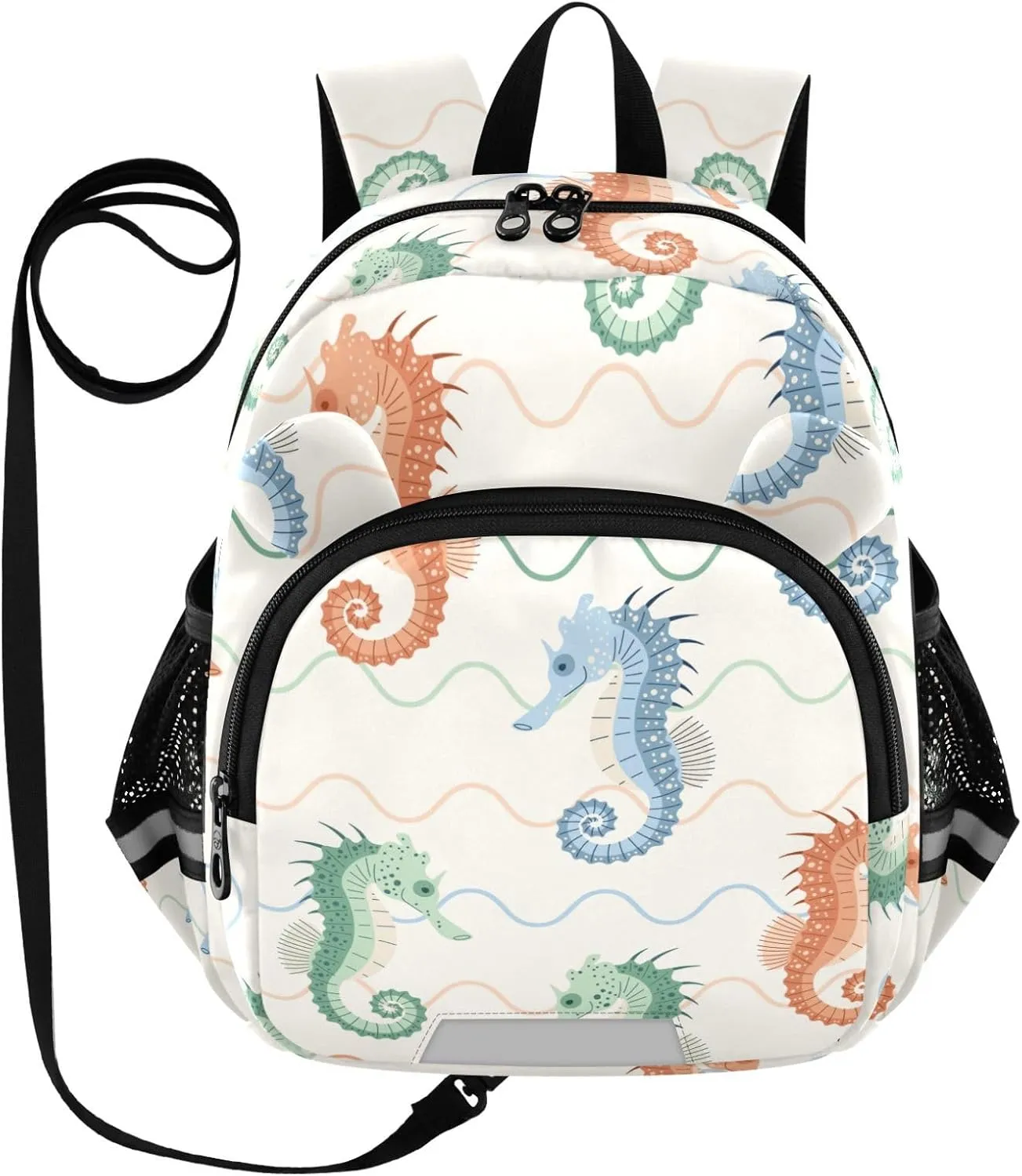 Cartoon Doodle Seahorse Little Kid Toddler Backpack Baby Boys Girls Kindergarten Pre School Bags Cute Cartoon Backpacks for children