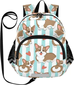 Cartoon Lovely Corgi Little Kid Toddler Backpack Baby Boys Girls Kindergarten Pre School Bags Cute Cartoon Backpacks for children