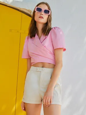 Casual Plain Zipper Natural Women Shorts