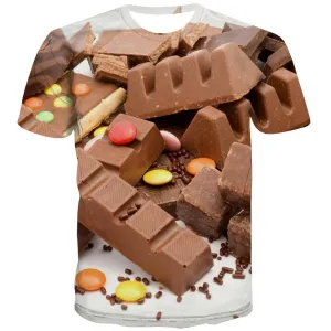 Chocolate T-shirt Men Brown T-shirts Graphic Delicious Shirt Print Bitter Tshirts Cool