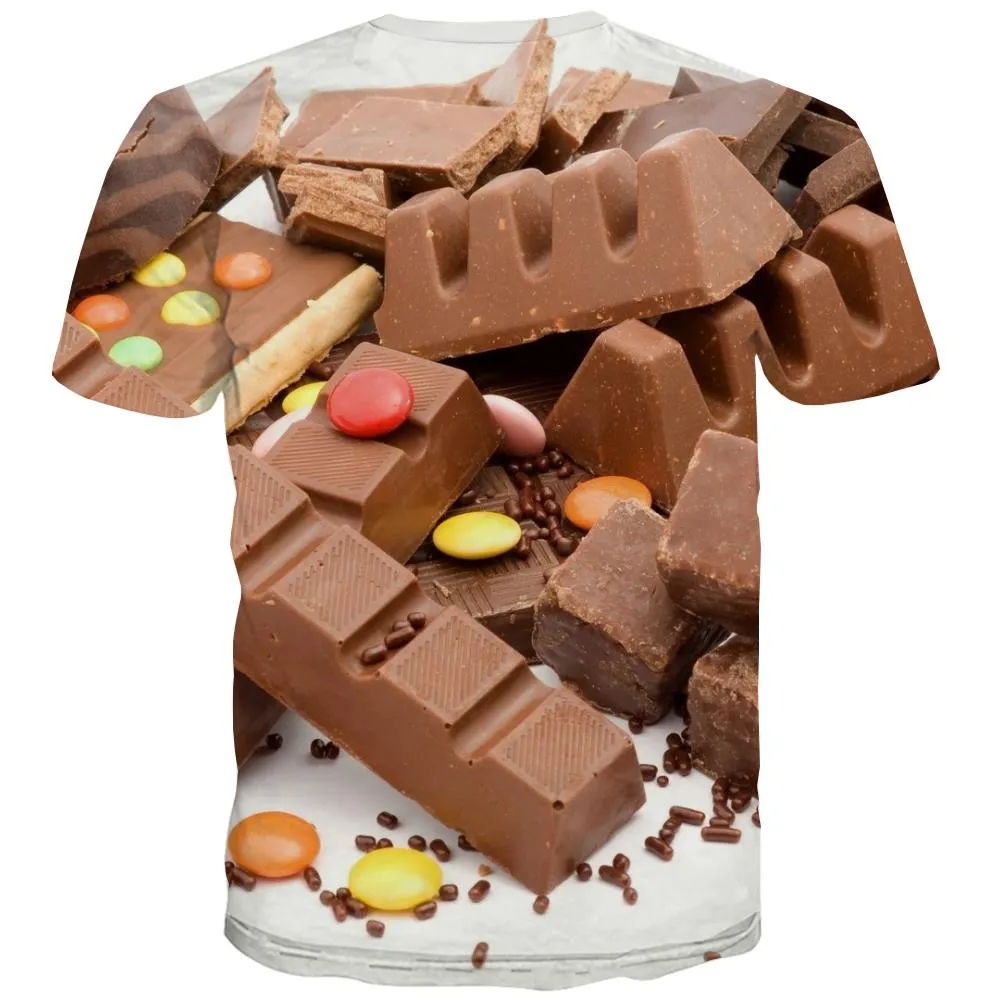 Chocolate T-shirt Men Brown T-shirts Graphic Delicious Shirt Print Bitter Tshirts Cool