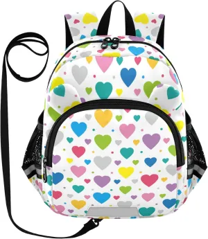 Colorful Hearts Pattern Little Kid Toddler Backpack Baby Boys Girls Kindergarten Pre School Bags Cute Cartoon Backpacks for children