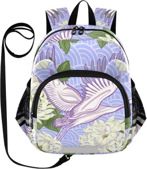Crane and Chrysanthemum Little Kid Toddler Backpack Baby Boys Girls Kindergarten Pre School Bags Cute Cartoon Backpacks for children