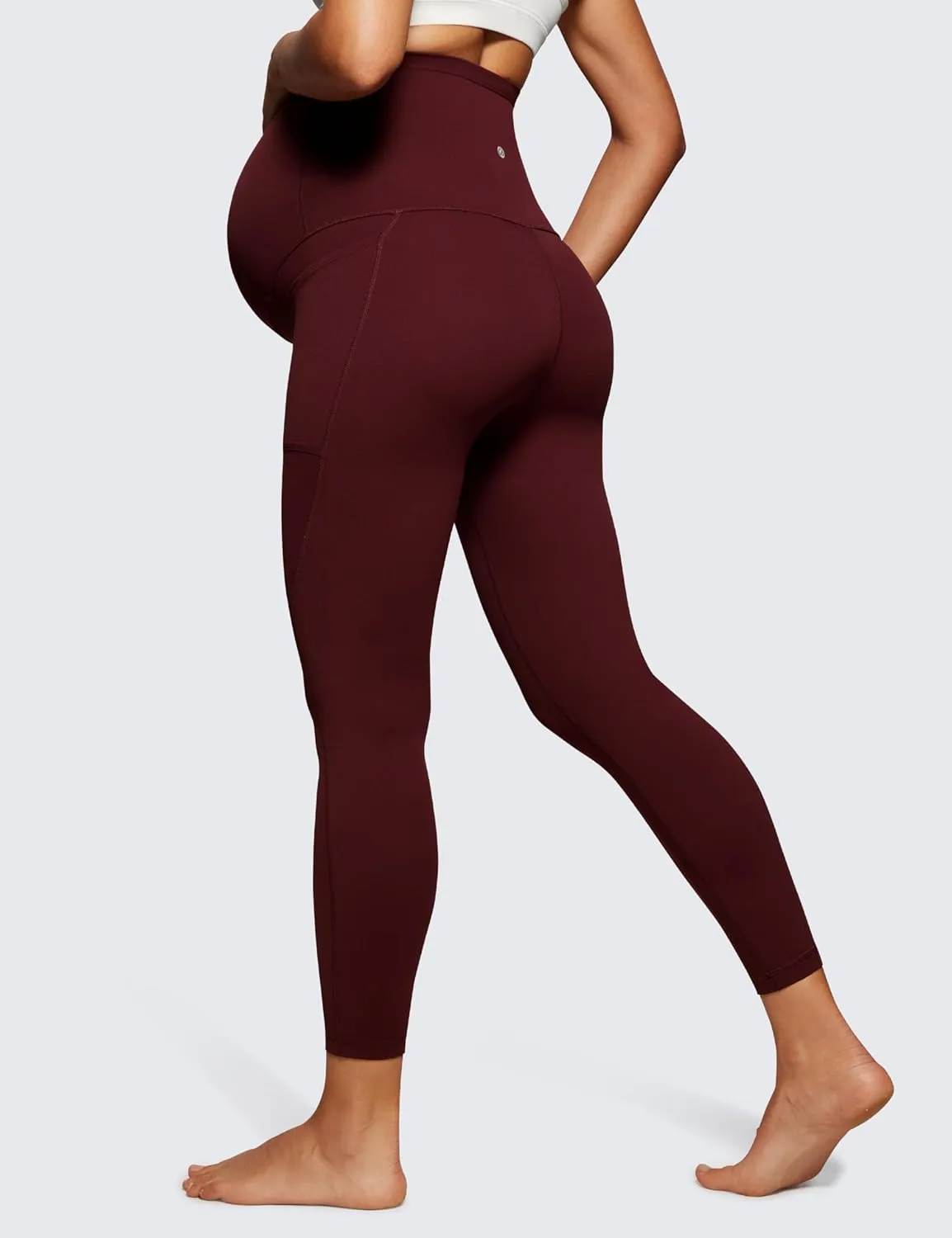 CRZ YOGA Womens Butterluxe Maternity Leggings with Pockets Over The Belly 25" - Workout Active Yoga Pregnancy Pants Soft