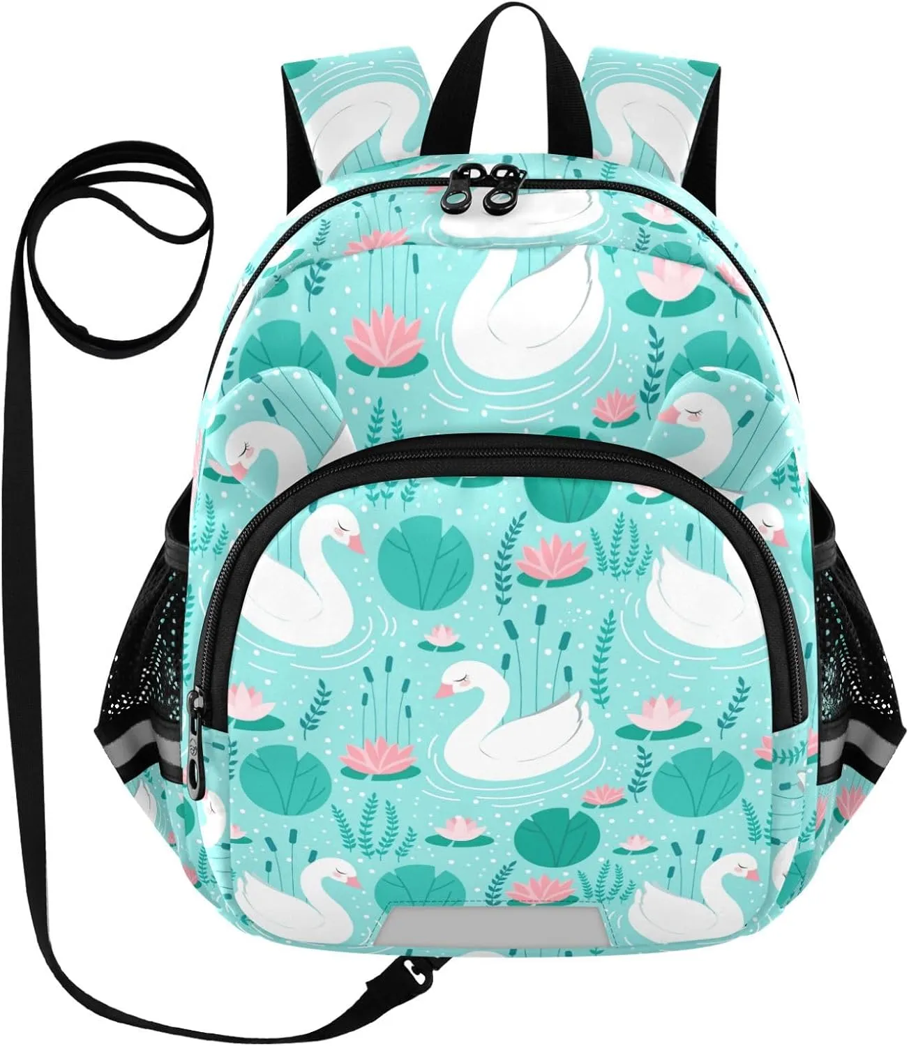 Cute Swan and Floral Little Kid Toddler Backpack Baby Boys Girls Kindergarten Pre School Bags Cute Cartoon Backpacks for children