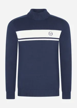 Damarindo knit knit tutle neck - maritime blue gardenia