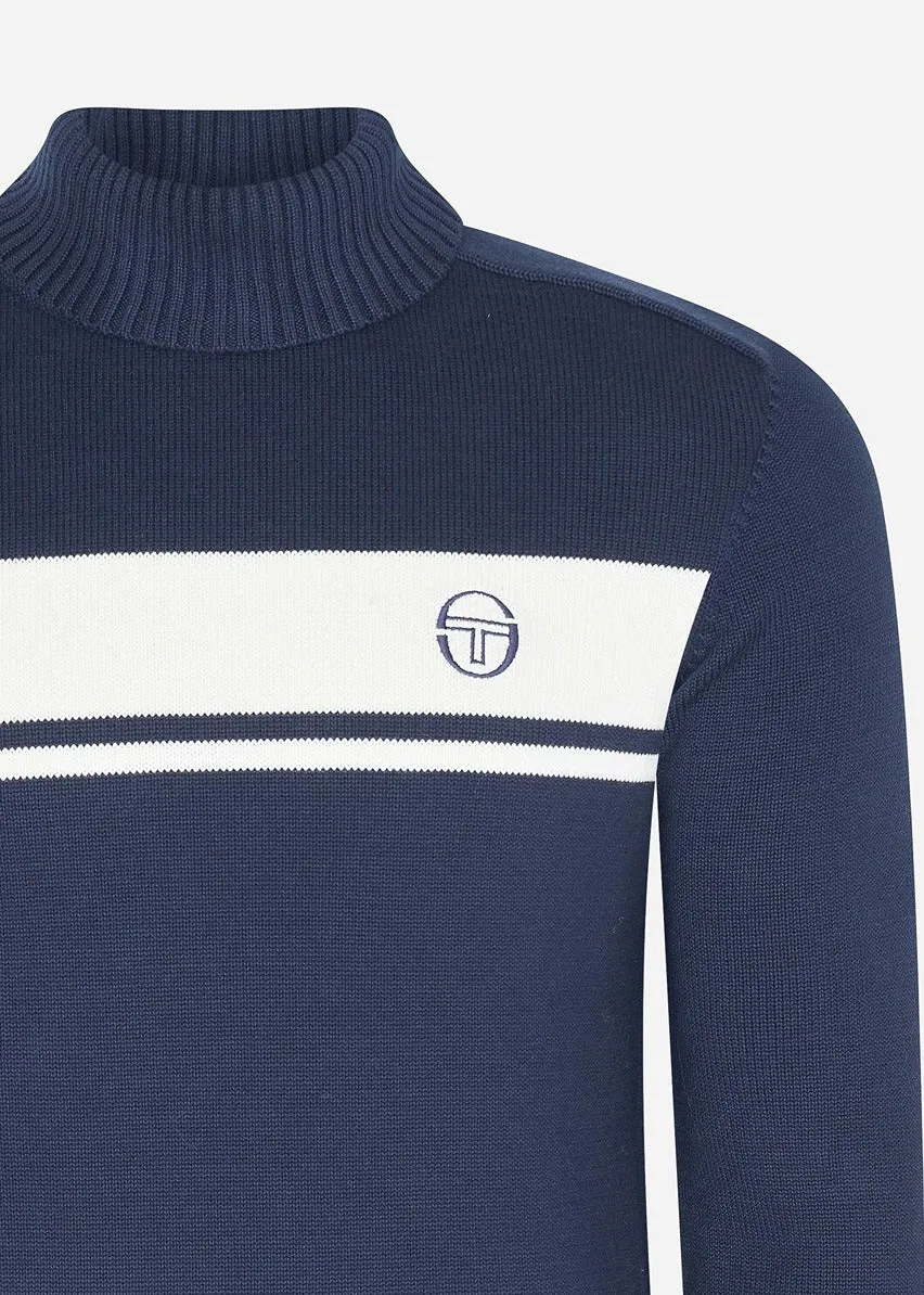 Damarindo knit knit tutle neck - maritime blue gardenia