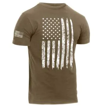 Distressed US Flag Athletic Fit T-Shirt