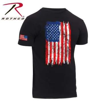 Distressed US Flag Athletic Fit T-Shirt