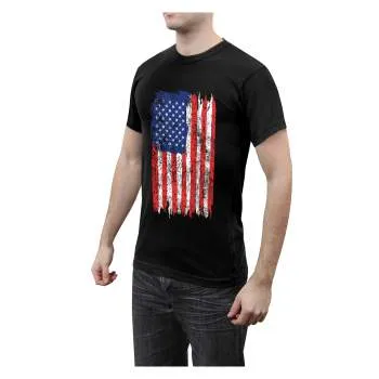 Distressed US Flag Athletic Fit T-Shirt