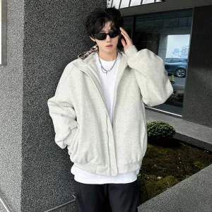 Fake Two Piece Spliced Men's Woolen Coats Hooded Plaid Korean Style Contrast Color Casual Male Jackets Trendy New 9C9280