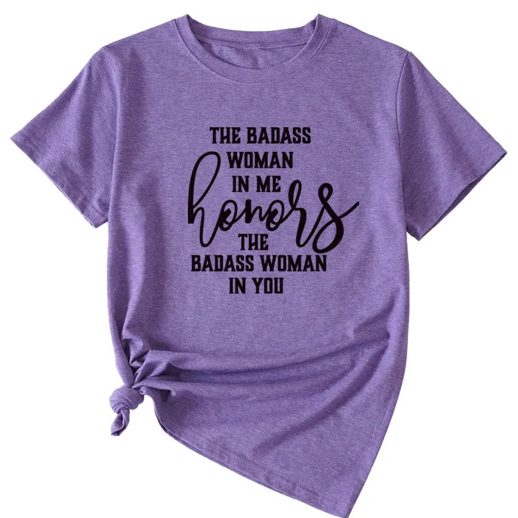 Fashion Women's T-Shirt The BADASS WOMAN Short Sleeve