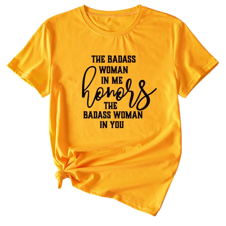 Fashion Women's T-Shirt The BADASS WOMAN Short Sleeve
