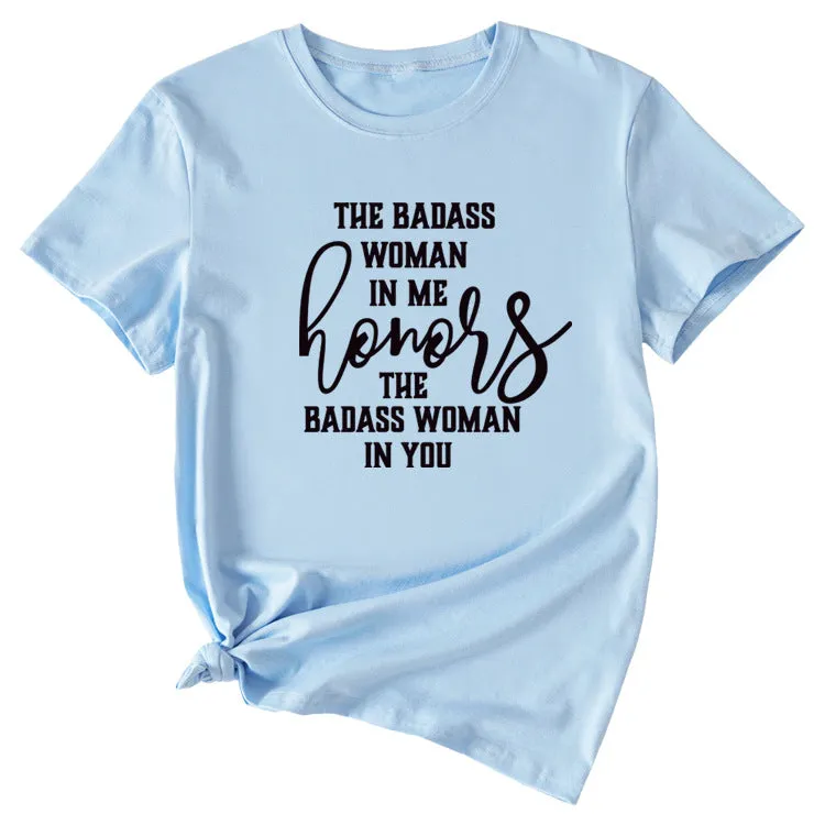 Fashion Women's T-Shirt The BADASS WOMAN Short Sleeve