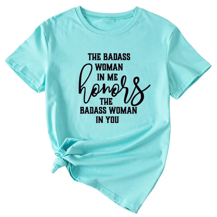 Fashion Women's T-Shirt The BADASS WOMAN Short Sleeve