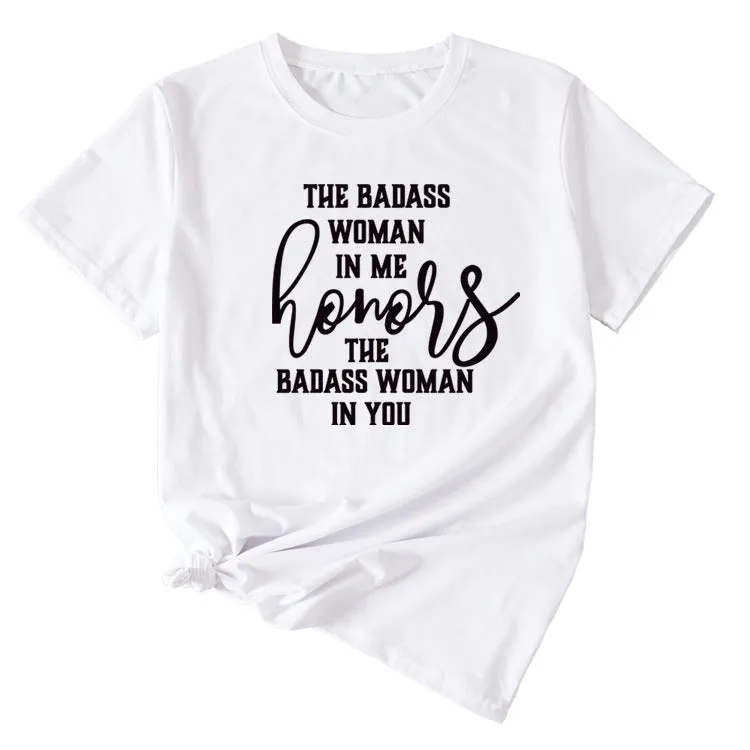 Fashion Women's T-Shirt The BADASS WOMAN Short Sleeve
