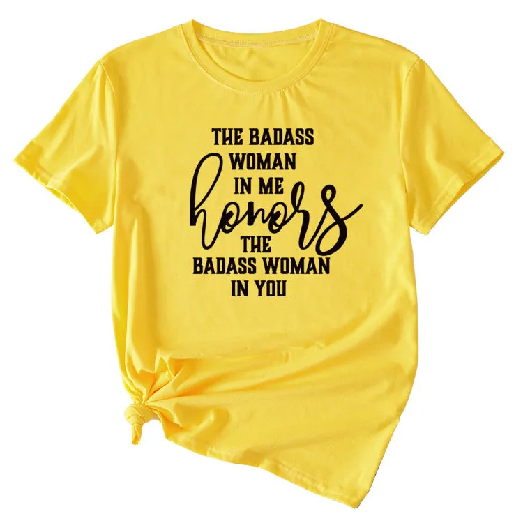 Fashion Women's T-Shirt The BADASS WOMAN Short Sleeve