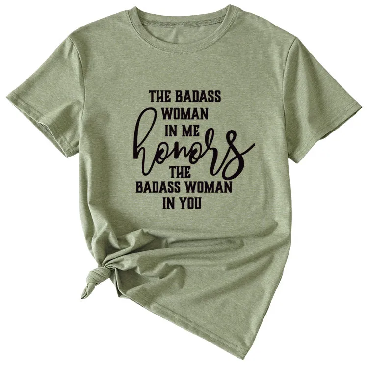 Fashion Women's T-Shirt The BADASS WOMAN Short Sleeve