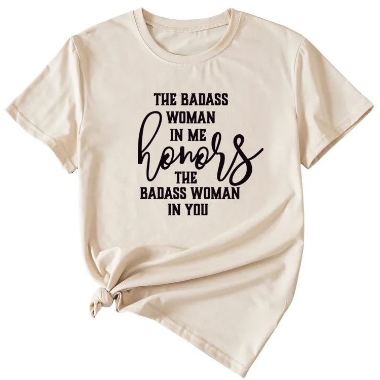 Fashion Women's T-Shirt The BADASS WOMAN Short Sleeve