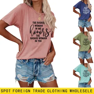Fashion Women's T-Shirt The BADASS WOMAN Short Sleeve