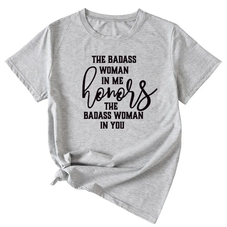 Fashion Women's T-Shirt The BADASS WOMAN Short Sleeve
