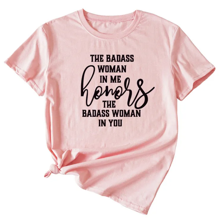 Fashion Women's T-Shirt The BADASS WOMAN Short Sleeve