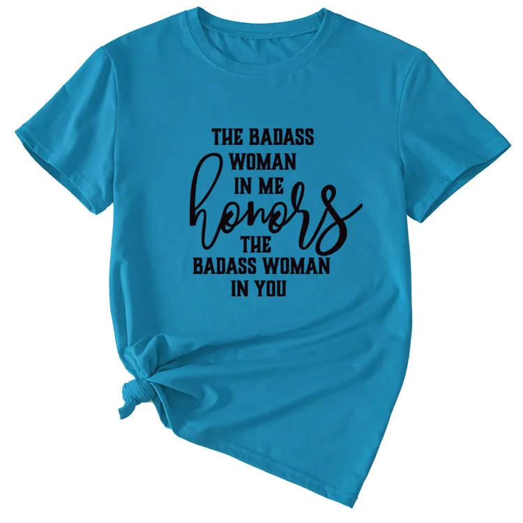 Fashion Women's T-Shirt The BADASS WOMAN Short Sleeve