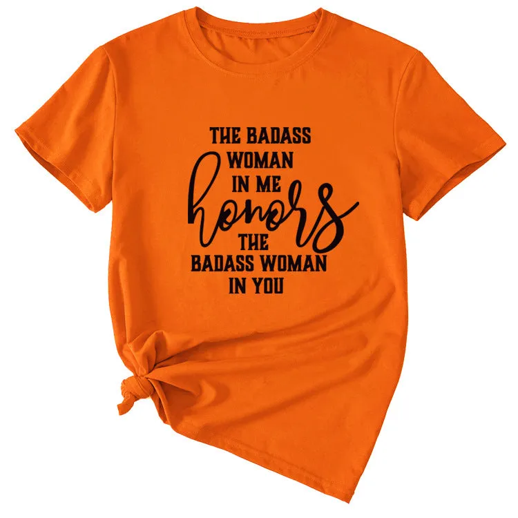 Fashion Women's T-Shirt The BADASS WOMAN Short Sleeve