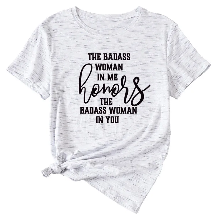 Fashion Women's T-Shirt The BADASS WOMAN Short Sleeve