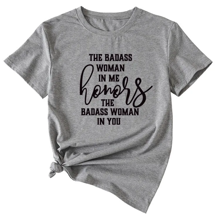 Fashion Women's T-Shirt The BADASS WOMAN Short Sleeve