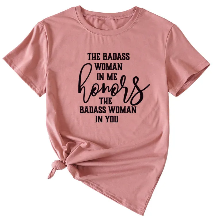Fashion Women's T-Shirt The BADASS WOMAN Short Sleeve