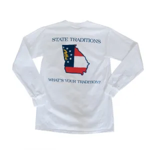 Georgia Traditional Long Sleeve T-Shirt White