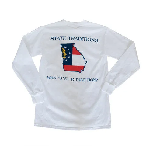 Georgia Traditional Long Sleeve T-Shirt White