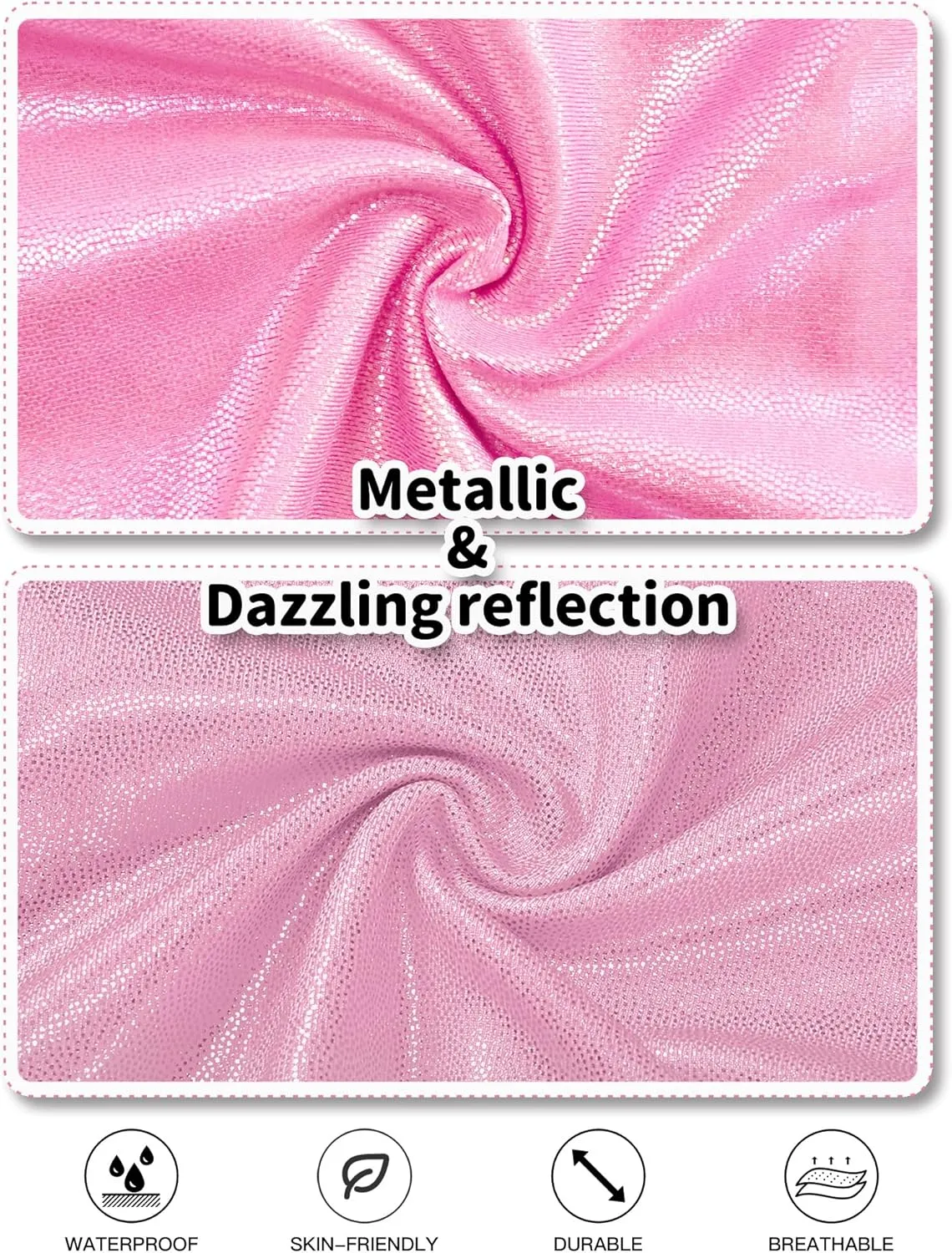 Girls Metallic Leggings High Waisted Sparkly Yoga Pants Shiny Running Dance Tights for Kids Youth Teen, 2 Pack